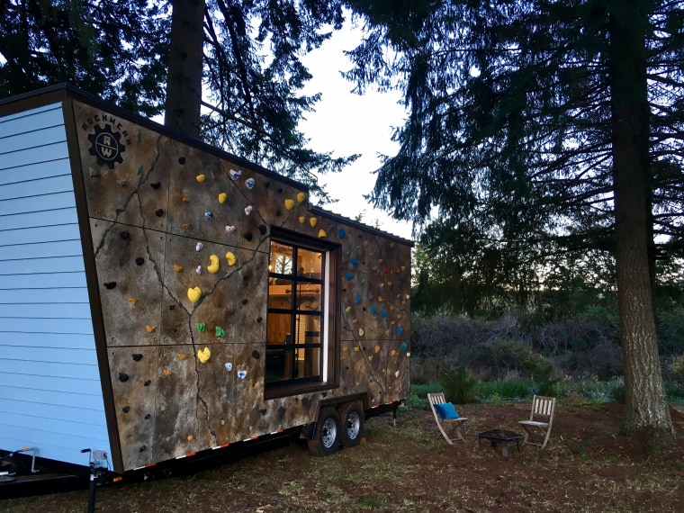 Tiny House Rock Climbing Wall