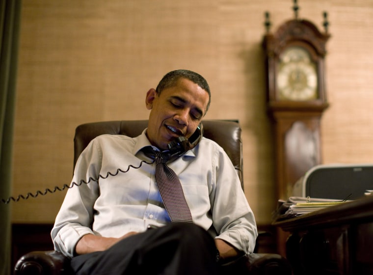Image: President Barack Obama makes an election night phone call to Rep. John Boehner (R-OH) from his Treaty Room office in the White House
