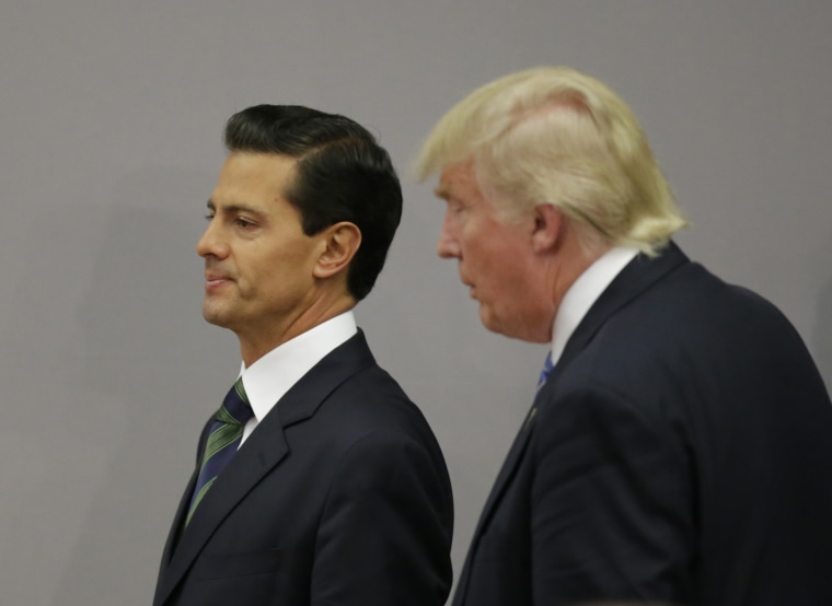 U.S. presidential nominee Trump and Mexico's President Pena Nieto finish a press conference in Mexico City