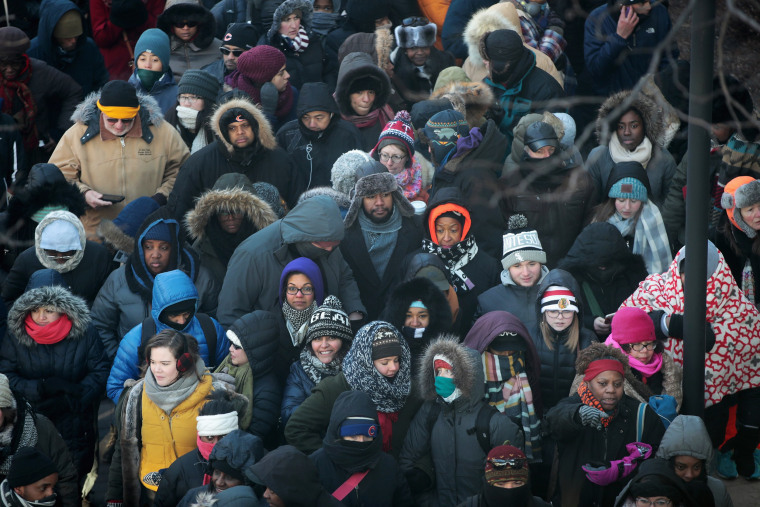 Image: People Line Up For Tickets To Attend President Obama's Farewell Address