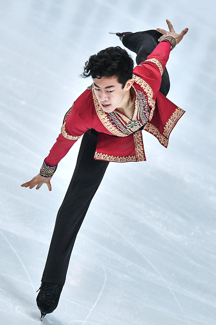 Nathan Chen (United States) performs his free skating program at the ISU Grand Prix of Figure Skating final in Marseille.