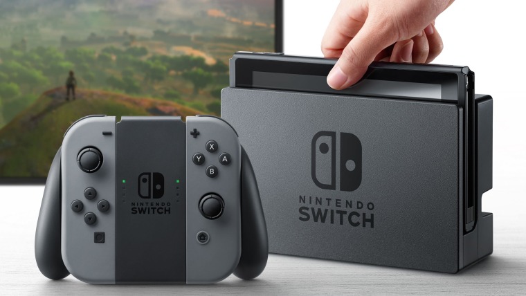 Image: The new Nintendo Switch video game console, which is scheduled for launch in March of 2017.