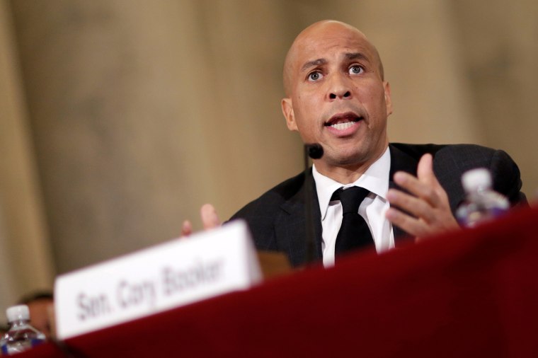 Image: Senator Cory Booker testifies to the Senate Judiciary Committee during the second day of confirmation hearings on Senator Jeff Sessions' nomination to be U.S. attorney general in Washington, U.S. on Jan. 11.