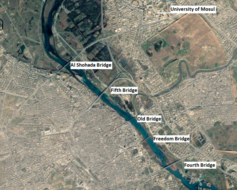 Image: The five bridges of Mosul