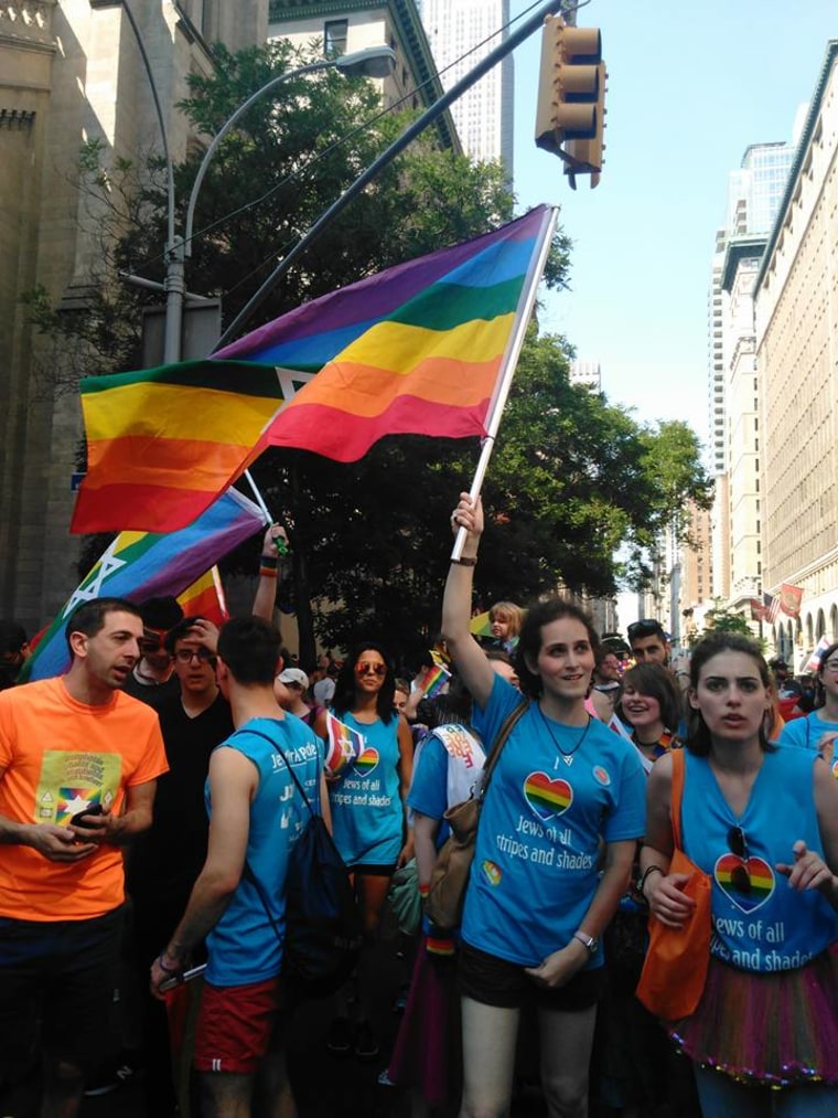 Transgender advocate Abby Stein at the 2016 NYC Pride Parade