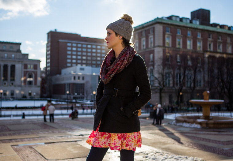 Transgender advocate Abby Stein on the campus of Columbia University