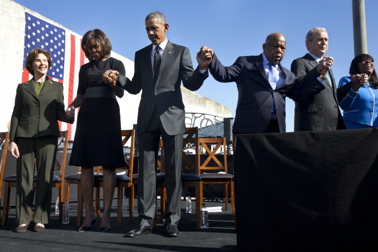 Barack Obama, Michelle Obama, Laura Bush, John Lewis, George W. Bush, Terri Sewell