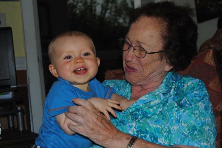 Craton, shown here with a grandchild, said returning to school opened up "a whole new life" for her.