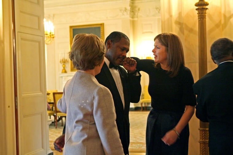 Jenna Bush Hager shares a tearful farewell to a White House staff member.