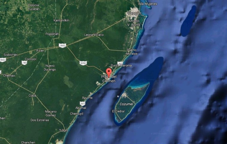 Image: Map showing Playa del Carmen