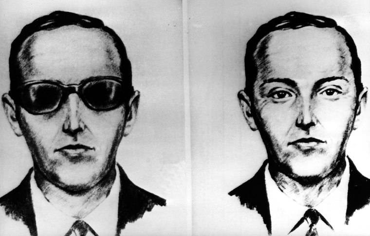 Image: An artist made these sketches of the skyjkacker known as Dan Cooper from the recollections of the passengers and crew of an Northwest Airlines jet he hijacked between Portland and Seattle on Thanksgiving eve in 1971.