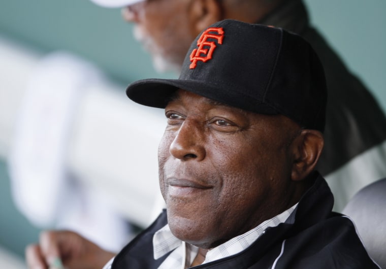 Image: San Francisco Giants Hall of Famer Willie McCovey watches batting practice from the dugout before the Giants' spring training game against the Los Angeles Dodgers in Scottsdale, Arizona on March 8, 2010.
