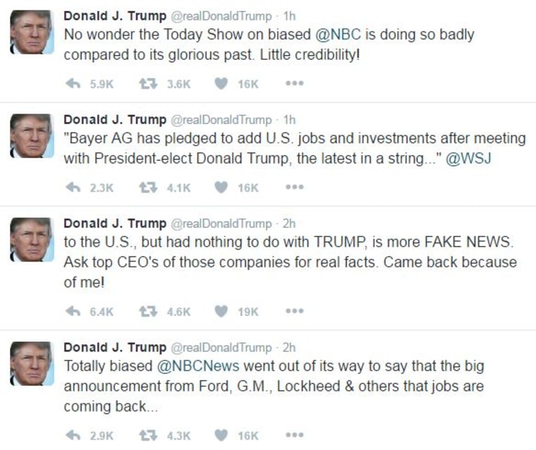 Trump attacks NBC jobs story