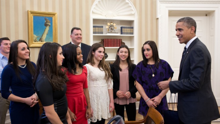 U.S. Olympic Gymnastics Team Visits White House