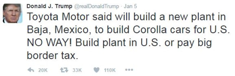 Trump attacks companies who manufacture in Mexico