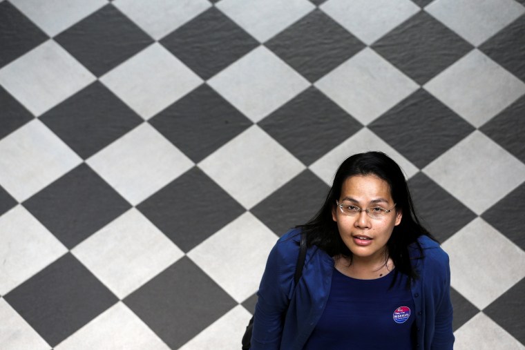 Image: Nada Chaiyajit, a Thai transgender activist, 37, poses during an interview with the Thomson Reuters Foundation at a hotel in Bangkok