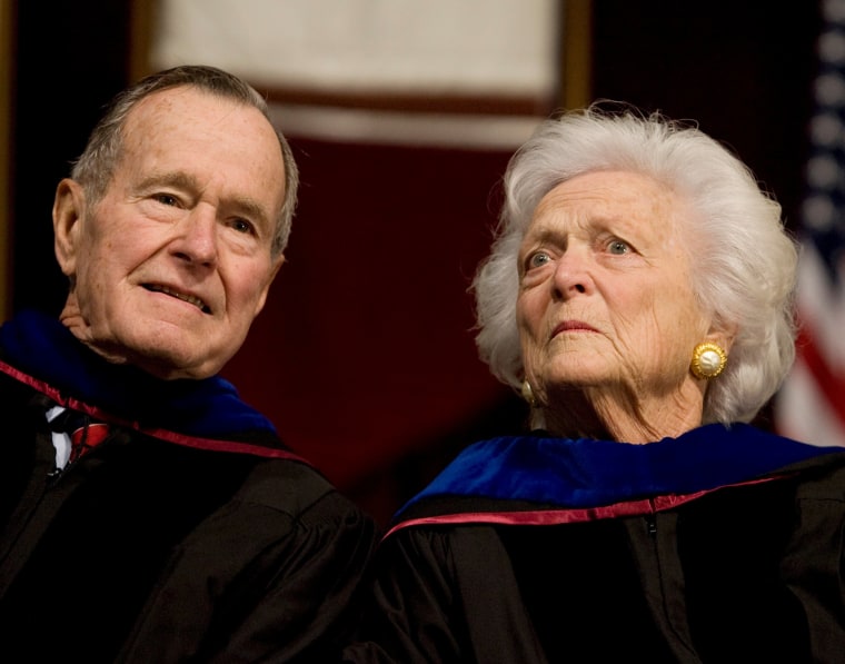 Image: Former president George H.W. Bush, and former first lady, Barbara Bush