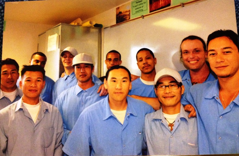 Tung Nguyen (front, second from right) with members of KidCAT, a group Nguyen co-founded at San Quentin Correctional Facility for juvenile lifers.