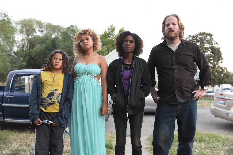 Lance Grey, Rachel Crow, Ashleigh Murray and David Sullivan appear in Deidra &amp; Laney Rob a Train by Sydney Freeland. Courtesy of Sundance Institute.