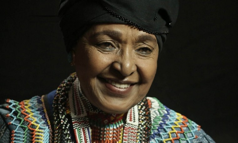 Winnie Mandela appears in WINNIE by Pascale Lamche. Courtesy of Sundance Institute.