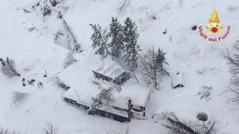 Image: An aerial view shows Hotel Rigopiano in Farindola, central Italy, hit by an avalanche