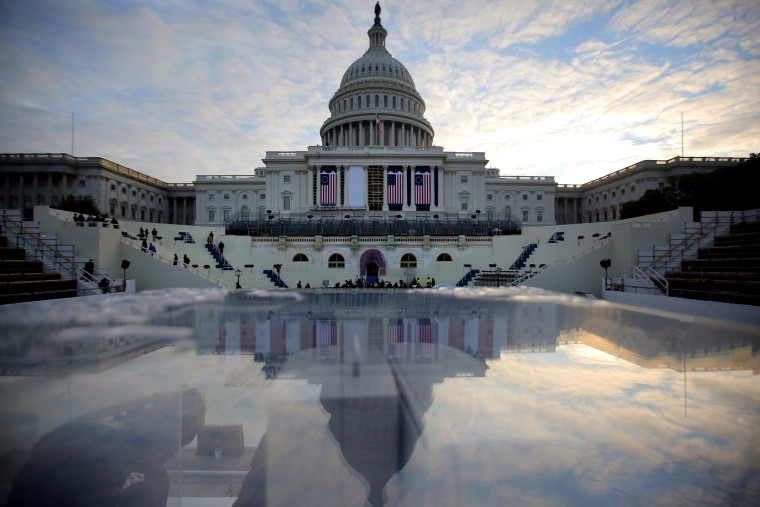 Image: The U.S. Capitol is seen during a rehearsal for the inauguration ceremony of U.S. President-elect Donald Trump in Washington, D.C., on Jan.15, 2017.