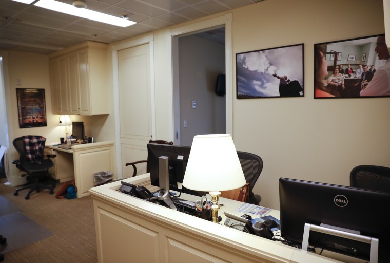 Image: The White House press staff office of the West Wing of the White House