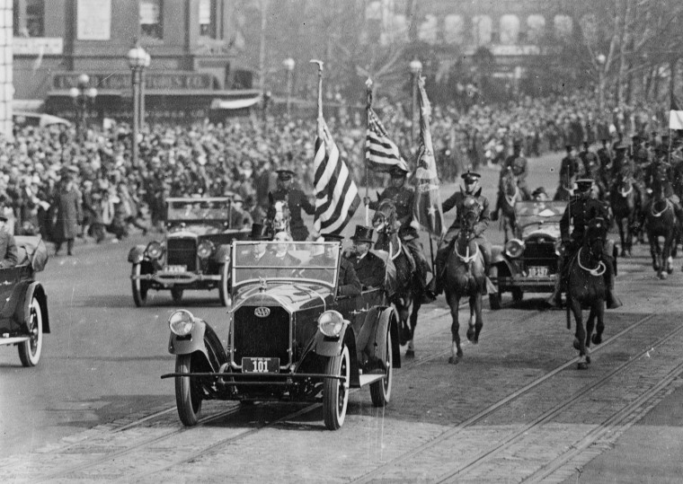 Image: President Calvin Coolidge during his inaugural parade in March 1925