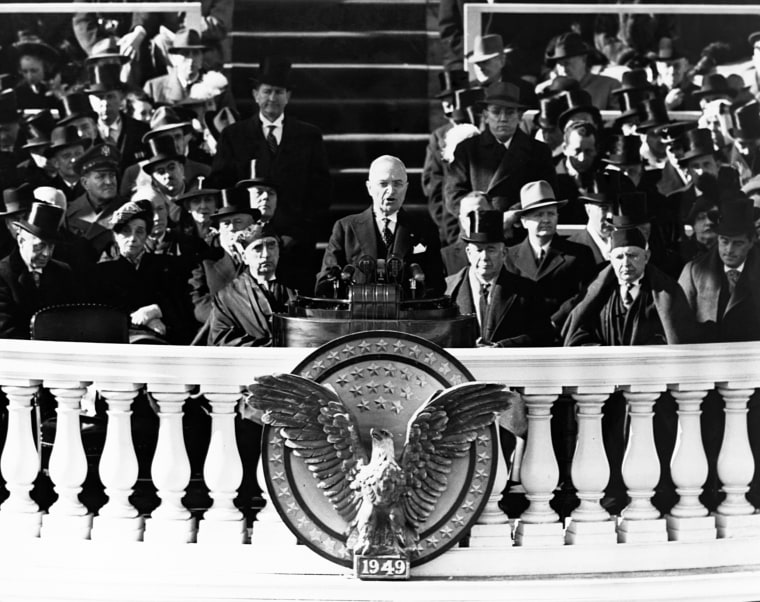 Image: President Harry Truman gives his 1949 inaugural address.