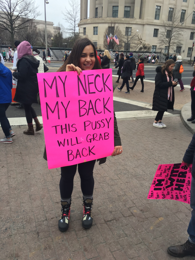 Protester holds a sign at the Women's March on Washington