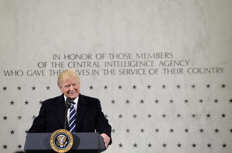 Image: US President Donald Trump visit CIA headquarters in Langley