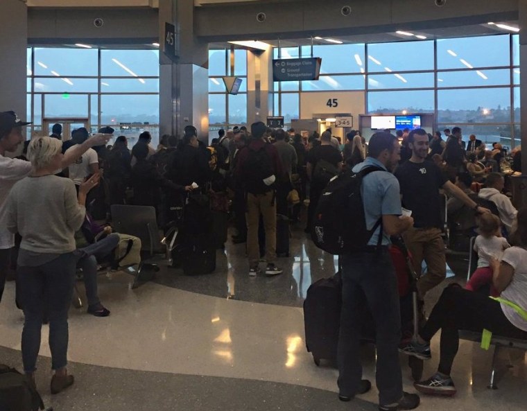 IMAGE: United Airlines delay in San Diego