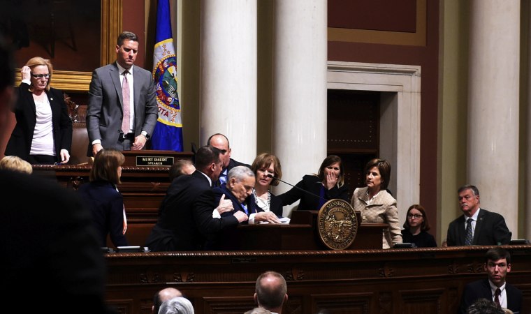 IMAGE: Minnesota Gov. Mark Dayton collapses