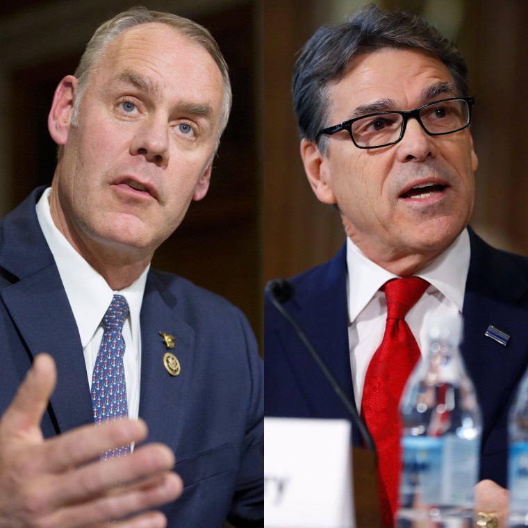 Image: (Left) Ryan Zinke, (Right) Rick Perry.