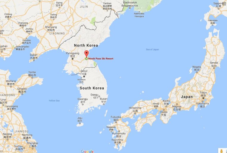 Image: A map showing the location of North Korea's Masikryong ski resort