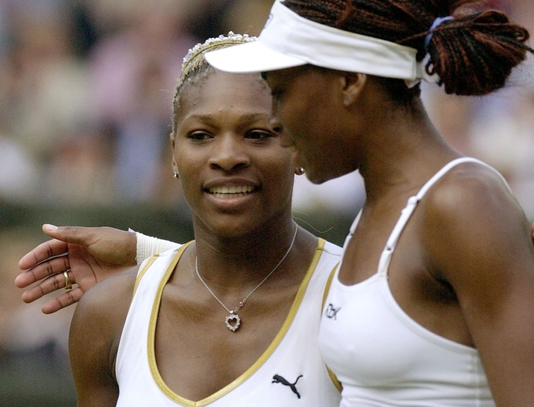 Image: Venus and Serena Williams at Wimbledon in 2002