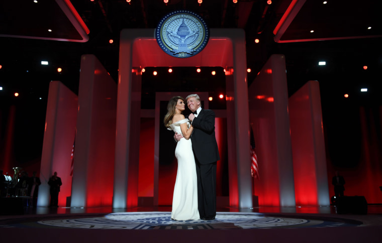 Image: President Donald Trump and the first lady Melania Trump dance at the Liberty Ball at the Washington DC