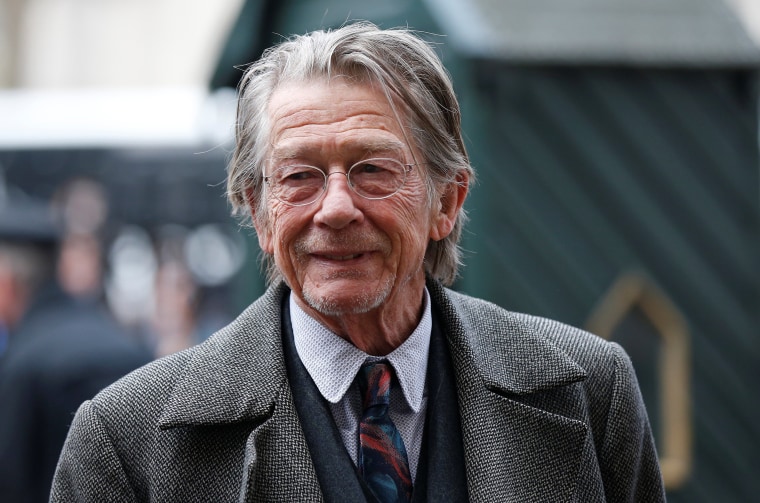 Image: FILE PHOTO: Actor John Hurt arrives for a memorial service for actor and director Richard Attenborough at Westminster Abbey in London