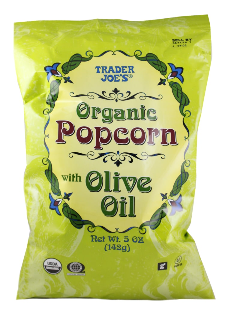 Best healthy Trader Joe's products: Organic popcorn with olive oil