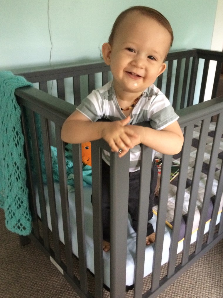 The couple's son, Aiden, was born in June 2015, and today is 19 months old.