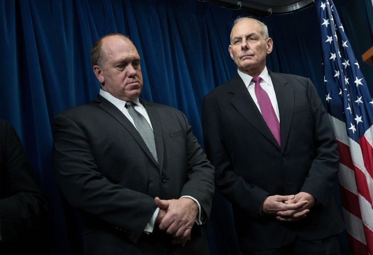 Image: U.S. Immigration and Customs Enforcement Acting Director Thomas Homan and Secretary of Homeland Security John Kelly