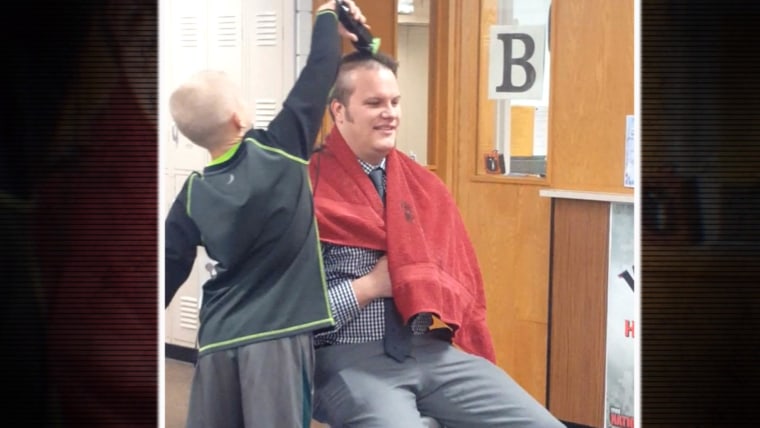 Jackson shaving the principal's head