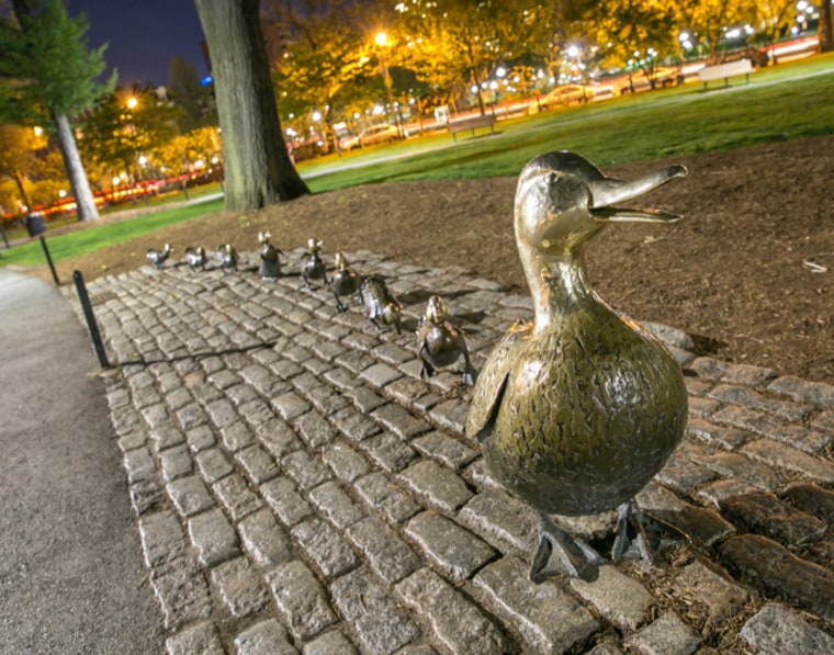 Ducklings sculpture at Boston Public Garden.