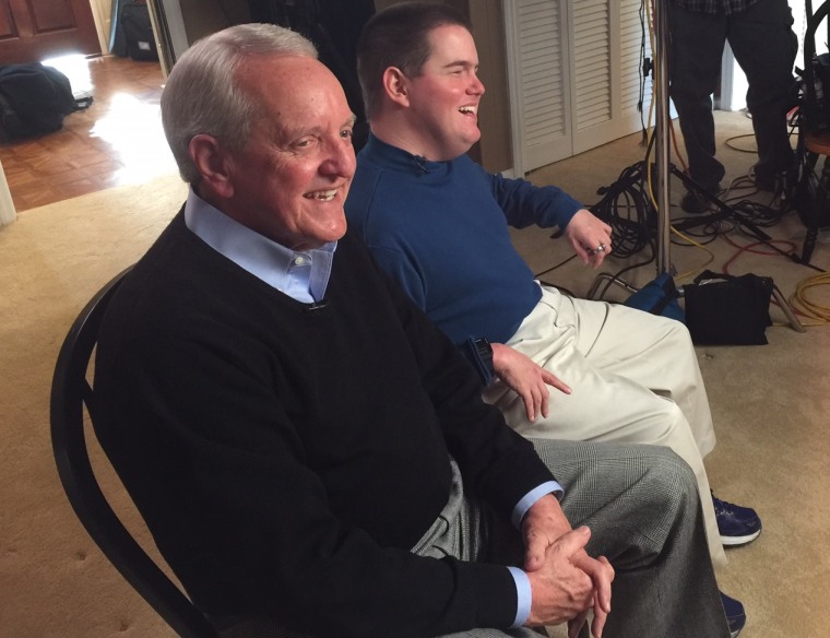 Jim Bradford (left) and HK Derryberry (right) speak to NBC News. 