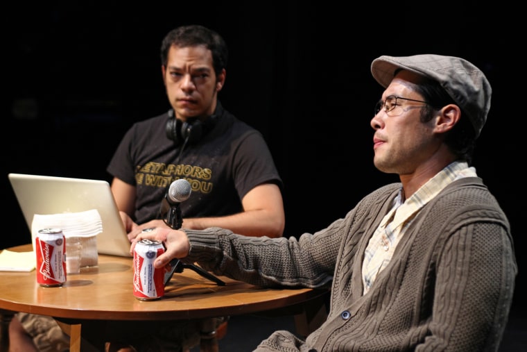 Paco Tolson and Raymond Lee in Vietgone at South Coast Repertory Theatre in Orange County, California.