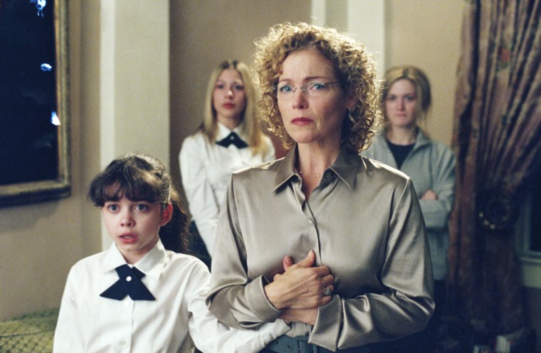 LAW &amp; ORDER: SPECIAL VICTIMS UNIT -- "Repression" Episode 1 -- Air Date 09/28/2001 -- Pictured: (l-r) Sarah Hyland as Lily Ramsey, Amy Irving as Rebecca Ramsey