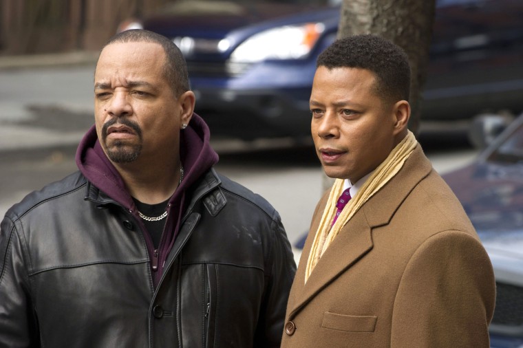 LAW &amp; ORDER: SPECIAL VICTIMS UNIT -- "Reparations" Episode 1222 -- Pictured (l-r) Ice-T as Det. Odafin "Fin" Tutuola, Terrence Howard as ADA Jonah "Joe" Dekker