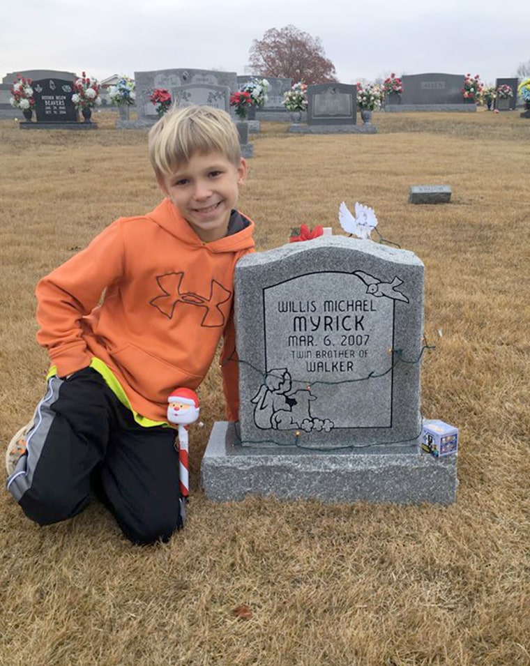 Walker Myrick visits his twin who died in the womb