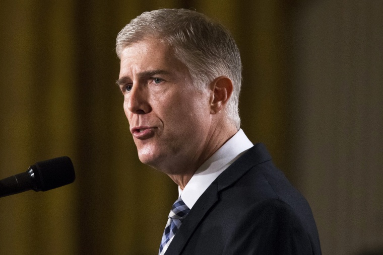 Image: Neil Gorsuch, federal judge serving on the 10th US Circuit Court of Appeals, delivers remarks after President Donald J. Trump announced him as his nominee for the Supreme Court in Washington, D.C. on Jan. 31.