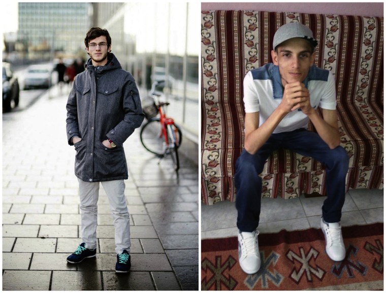 Omar Alshogre, a 21-year Syrian former detainee, now living in Stockholm, Sweden. At left is Alshogre taken on January 2017 in Sweden. At right is Alshogre in July 2015 in Antakya, Turkey, a month after he got out of Syria's Saydnaya prison.
